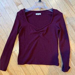 Deep Burgundy Long Sleeve Top
